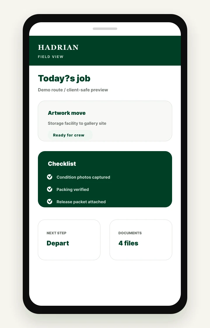 Example Hadrian client communication interface